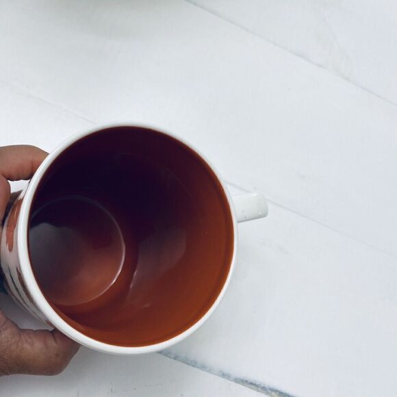 Seeds and Sunshine Poppy Metallic Floral Ceramic Coffee Mug Retro 70s - Picture 5 of 10